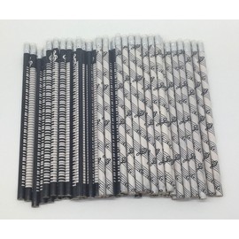 Music Themed Stationery – 60 Music themed pencils with erasers on top party pack