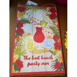 Generic The best beach party ever Wood Sign Beach Flowers Wall Door Island Decoration