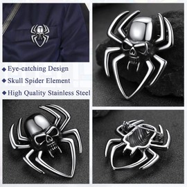 FaithHeart Stainless Steel Brooch for Women Girls Viking Style Wolf Head Brooch Punk Gothic Skull Brooch Vintage Deer Brooch, Metal