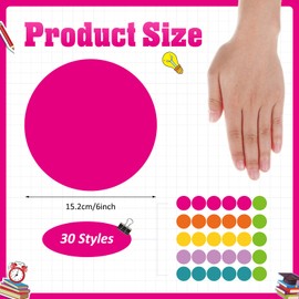 Outus 30 Pieces 6 Inch Classroom Floor Stickers Multicolor Classroom Spots for Line up Markers Self Adhesive Vinyl Stickers for Preschool Kindergarten Students Kids(Summer Color,Round Style)