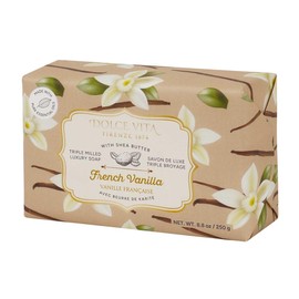 Relaxus Spa Dolce Vita Firenze Triple Milled Luxury Soap with Shea Butter, 8.8 oz Bar of Rejuvenating Soap Infused with Pure Essential Oils (French Vanilla)