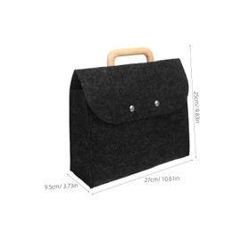 jojofuny Elegant Handle Felt Business Storage Bag Sophisticated Tote Organizer for Documents and Files and Timeless Design for Professional Use