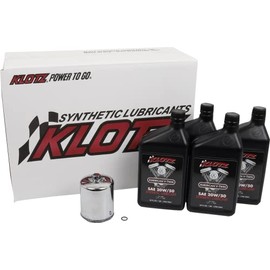 Klotz 20W/50 Synthetic Motor Oil Change Kit for Evolution Big Twin 1984-1999 (4-Quart Basic Kit)