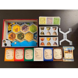 Organizer Insert for Catan Base Game, Cities & Knights, Seafarers, and 5-6 Player Extensions with Player Trays and Card Holder