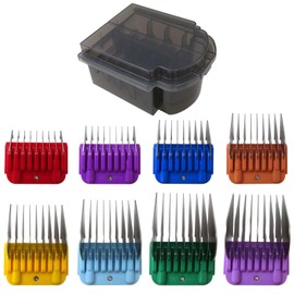 Feuaue Upgraded 8 Pcs Professional Colorful Hair Clipper Combs Guards Cutting Guides Fits for Most Wahl Replacement Guards Set, 1/8 Inch to 1 Inch(3-25mm)