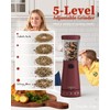 Electric Salt and Pepper Grinder Set with Storage Base, Stainless