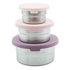 Stainless Steel Food Storage Containers - 3 Pack - 4 Oz, 8 Oz, 12 Oz with Leakproof Silicone Lids, BPA-Free, Dishwasher & Freezer Safe, Nesting & Stackable Design for Meal Prep, Lunch Boxes & Snacks