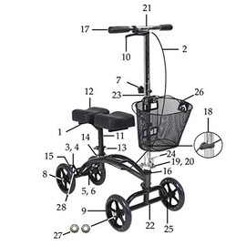 Drive Steerable Knee Walker Replacement Parts (Model 796) (7. Tiller Adjustment Knob)