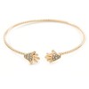 Avalaya 'Two Hands' Crystal Thin Gold Plated Bangle Bracelet -