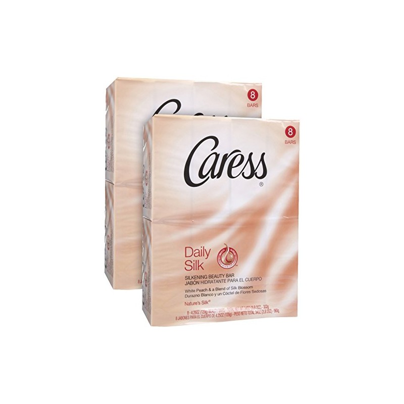 Caress Moisturizing Beauty Bar, Daily Silk, 4.25 oz, 8, ct,