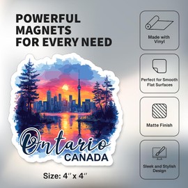 Ontario Province Canada Magnet 4 inch 2 Pack Vinyl for Souvenir Gift Refrigerator Fridge Dishwasher ID44999