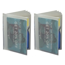 Set of 2 - Vinyl Wallet Inserts, Replacement Windows for Trifold Wallets By Mens Wallet(trifold_6pages)