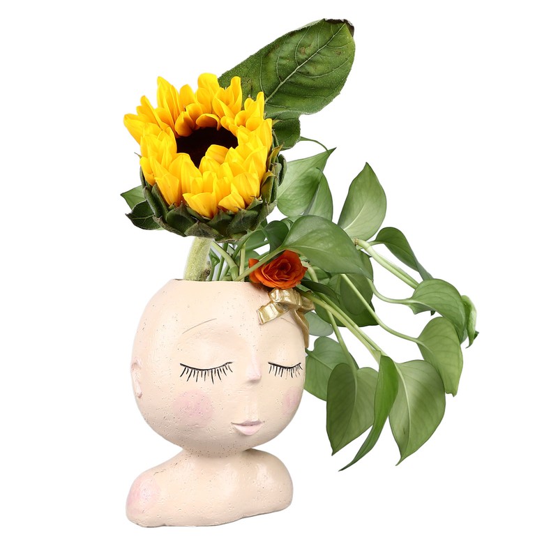 Face Flower Pot Head Planter Pots Resin Succulent Planter with