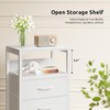 Lazzanto NightStand Bedside Charging Table Bedroom - White Night Stand