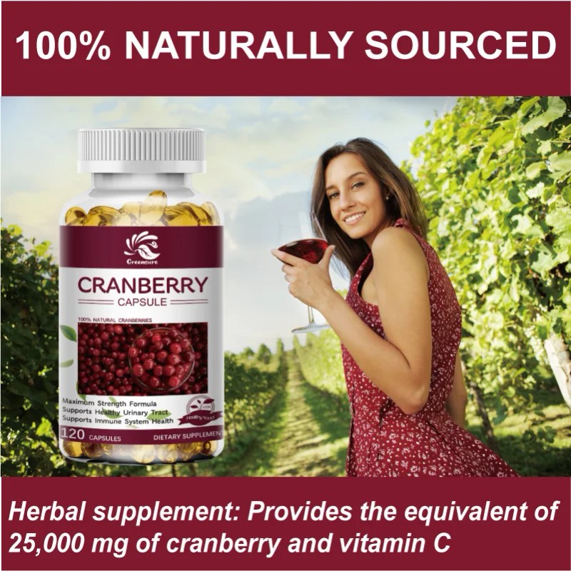 Cranberry Supplement, Concentrated Cranberry Extract Capsules for Women, Supports Urinary