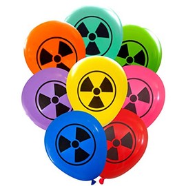 Radioactive Symbol Balloons (16 pcs) Assorted Colors by Nerdy Words