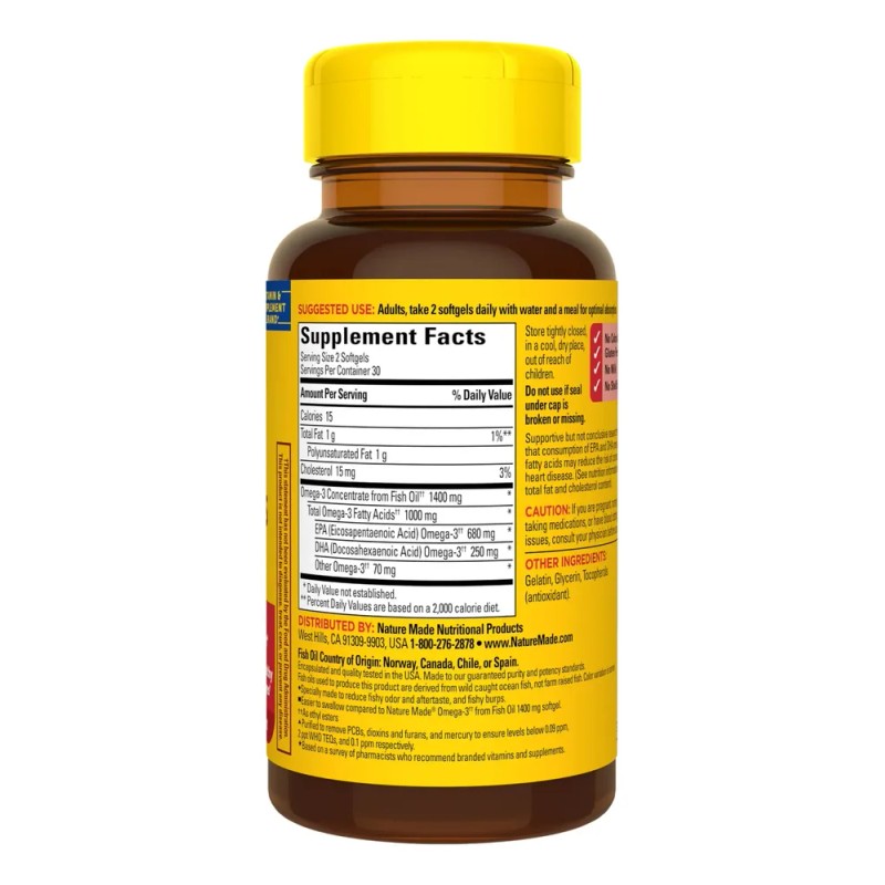 Minicápsulas Blandas De Aceite De Pescado Omega 3 De 1400