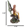 Ebros Amy Brown Summer Sunflower Fairy Sitting On Giant Toadstool