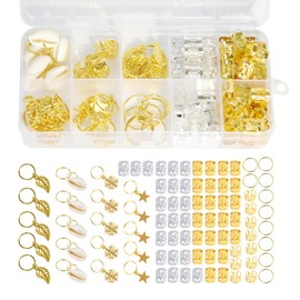 90 Pcs Hair Jewelry for Braids Dreadlocks Beads Braid Hair Rings Hair Clips Adjustable Metal Cuffs for Hair Braids Accessories