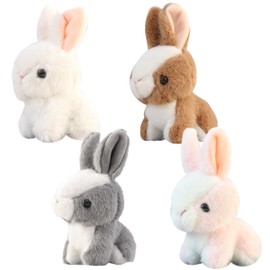 Fadcaer Bunny Plush Toys,4 Pcs Plush Rabbit Keychain Hanging Pendant,Easter Rabbit Stuffed Animals Plush Toy for Kids Adults Backpacks Decor Easter Egg Fillers Birthday Party Gifts