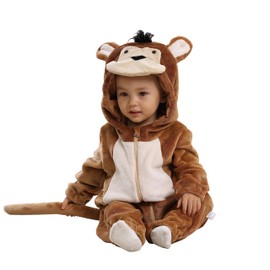 TONWHAR Unisex-Baby Animal Onesie Costume Cartoon Animal Outfit Homewear Kids' One-Piece Rompers(12-18 Months, Monkey)
