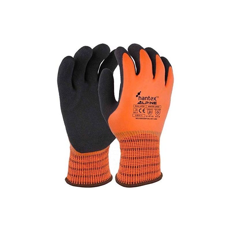 Hantex ALPINE ORANGE Dual Coated Foam Latex Thermal Super Grip
