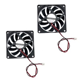 JZK 2 ventiladores de refrigeración silenciosos CC 24 V 8010 con cables, ventilador de PC 80 mm, ventilador de carcasa de computadora 8 cm x 8 cm x 1 cm, ventilador DC sin escobillas 24 V, ventilador
