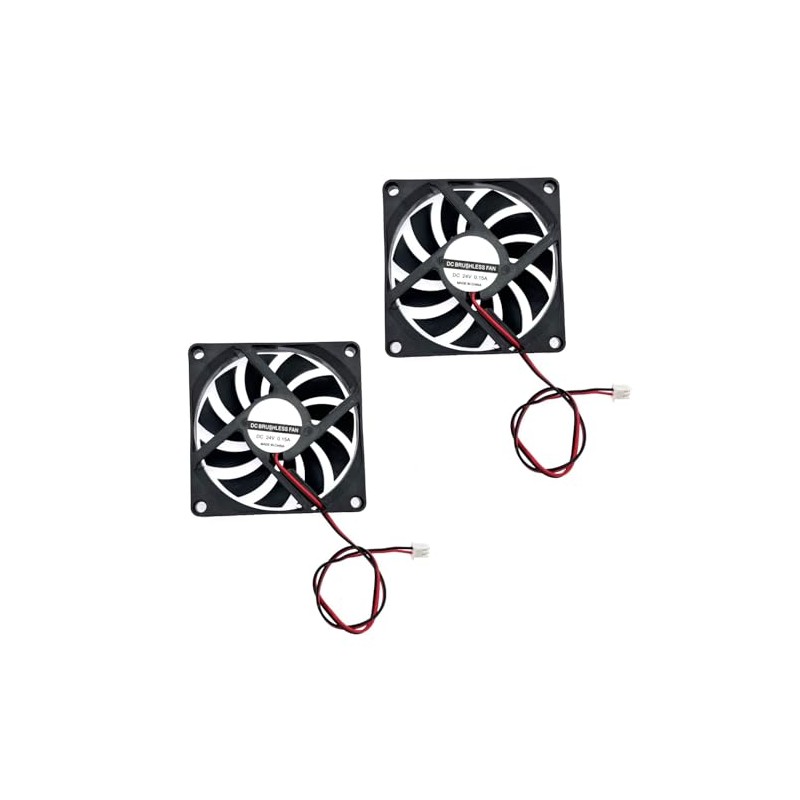 JZK 2 ventiladores de refrigeración silenciosos CC 24 V 8010