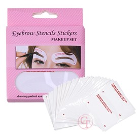 48pcs/Set Eyebrow Stencils Stickers Kit Disposable Non-Woven Fabric Eyebrow Shaping Stencils Disposable Brow Template Stickers for Eyebrow Positioning (48 Pieces per Pack)