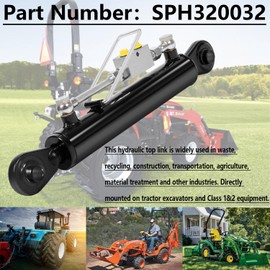 Bonbo Hydraulic Top Link Cat. 1-1 18 1/8” – 26 3/8” with Locking Block and 2 x Hoses，SPH320032 for Tractor Excavators and Class 1& 2 Equipment