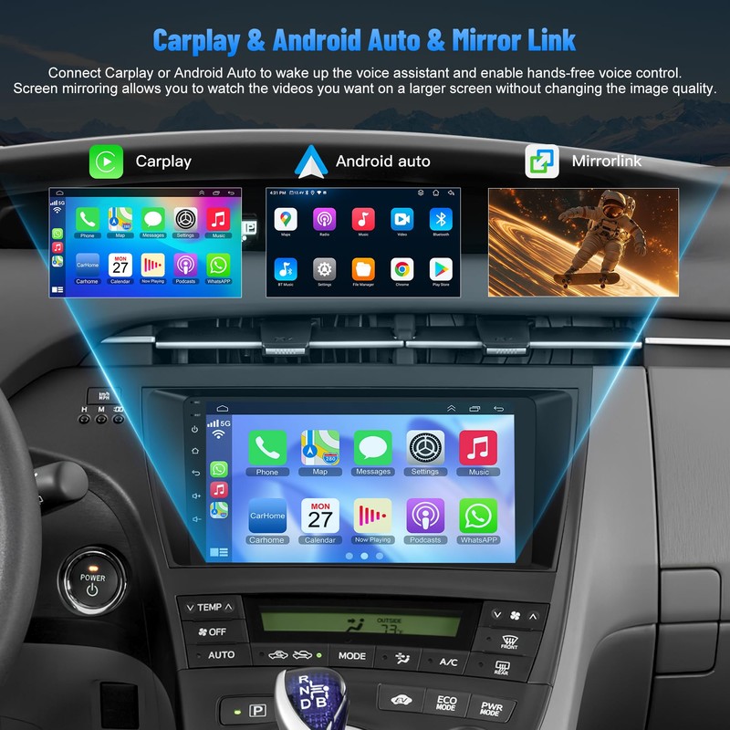 (4G RAM+64G ROM) Car Radio for Toyota Prius 2010-2015,9 Inch