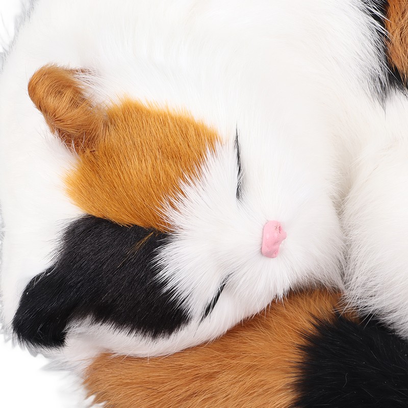Fur Cat Figurine Simulation Innovative Hand Crafted Cute Fur Cat