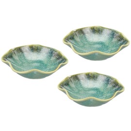 sourcing map 3pcs Ceramic Spoon Rest for Stove Top, Spoon Utensil Holder for Kitchen Counter, Cooking Spoon Holder Suitable for Spoon, Ladle, Spatula,Green