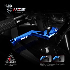 MZS Blue Motorcycle Brake Clutch Levers Short Adjustable Compatible with GSXR 600 97-03 / GSXR 750 96-03 / GSXR 1000 01-04 / SFV650 09-15 / SV650 16-21 / DL650 11-21 / GSXS750 11-21 / GSX250R 18-20
