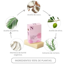 Dr. Natural Jabón de Castilla en Barra Natural y Orgánico | Corporal y Facial | Hidratante, Vegano, Sin Sulfatos y Parabenos | Hecho de Plantas Aceite de Oliva y Coco, Manteca de Karité, Romero (Lavanda (2 pzas))