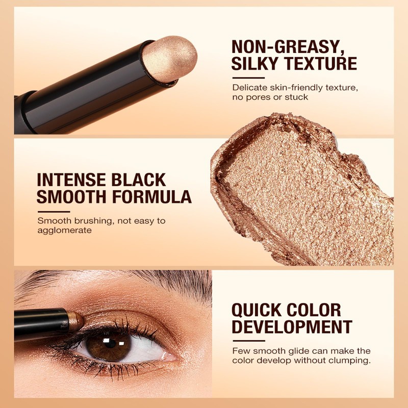Brown Shimmer Eyeshadow Stick Cream Eye Shadow, Glitter Eyeshadows Pencil