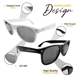 BachpartyGifts Groom and Bride Sunglasses for Men Women,His and Hers Gifts,Wedding Gifts for Honeymoon,Newlyweds,Couples, Groom&bride,sw, 6*6