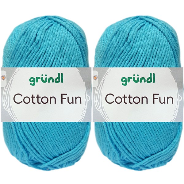 2 x 50 g Gründl Cotton Fun Crochet Yarn 100%