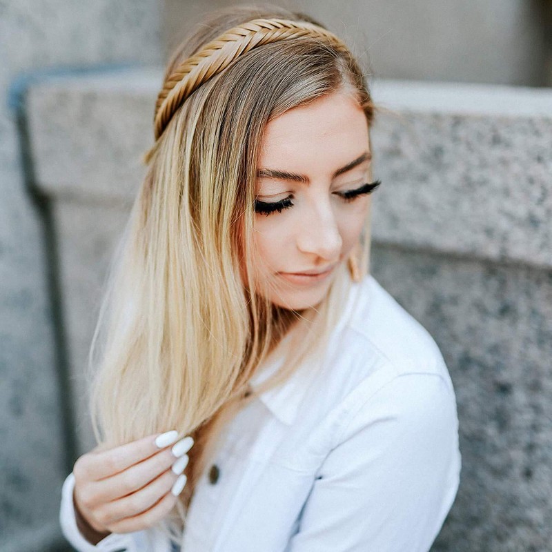 MADISON BRAIDS Women's Arisa Fishtail Headband Hair Braid Natural Looking