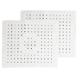 Sink Liner, 2 Pcs Kitchen Sink Mat, Soft Rubber Kitchen Sink Mat, 31 x 26 cm Anti Slip Sink Protector Mat, Sink Protector Mat, Rubber Sink Protector Mat, for Kitchen, Bathroom, Garden Sinks, White