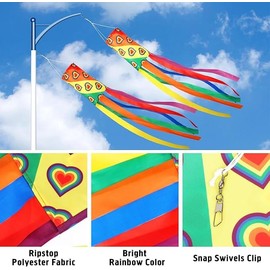Rainbow Windsock, 2pc Colorful Spiral Windsock Rainbow Windsock Outdoor Hanging Decoration 40Inch Windsock Weatherproof Garden Windsock for Outdoor Backyard Colorful Flag (Rainbow Windsock-2)