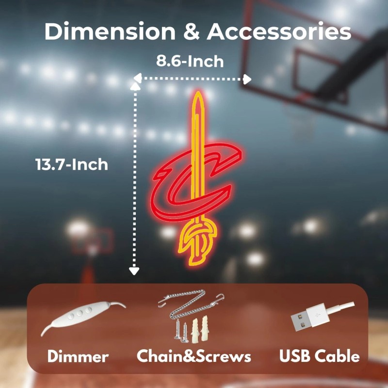 Outdoor Options Co Cleveland Cavaliers LED Light Sign Eco friendly