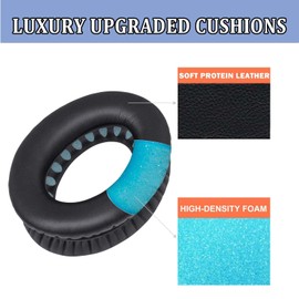 Replacement Ear Pads Cushions for Bose QuietComfort 35 (QC35) Headphones.Cooling Gel Earpads Replacement Compatible with Bose QuietComfort 35 (Bose QC35) Over-Ear Headphones (Black)