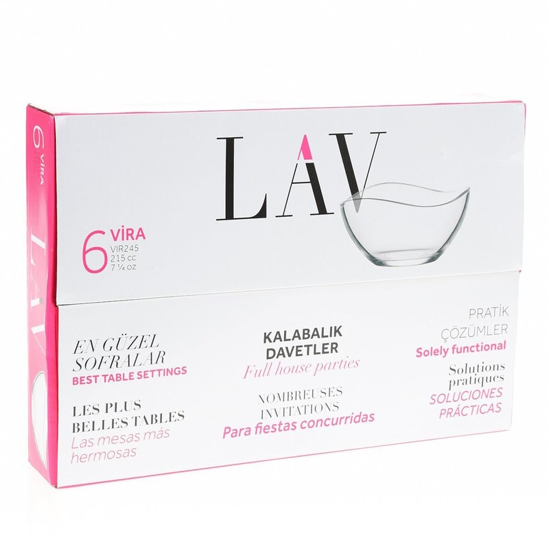 lav Dessert Bowls Set of 6 | Glass Cereal Bowls