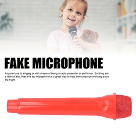 Wisoqu Fake Microphone for Toddlers, Realistic ABS Plastic Mic, Red, Lightweight, Stage Prop for Kids Parties & Performances