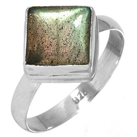 Original Labradorit Edelstein Ring Solide 925 Sterling Silber Neueste Schmuck Größe 64 (20.4) (26943_R10.5)