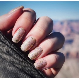 Color Street ~ Color Street ~ GREAT MAESTRO (FMG395) Glitter overlay Chunk GOLD Polish Silver