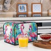 HSYOYO Tropical Pink Flamingo Toaster Cover 2 Slice Wide Slot