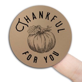 Thanksgiving Party Favors - 20 Stickers and Optional Bags - Thankful for You -Rustic autumn decor, table decoration, gift for dinner guests