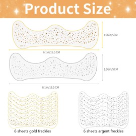 Mrltau 12 pieces glitter face freckle tattoo, glitter freckle tattoo foil, glitter face gold, glitter face silver, festival glitter face